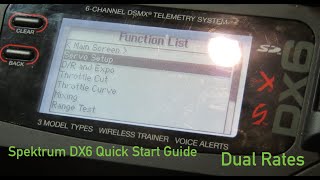 Spektrum DX6 Dual Rates Expos and Reversing Channels [upl. by Elleinnod697]