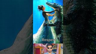 A Woman Fuses with A Crocodile on AGTamericagottalent agt magic talentshorts [upl. by Jahn]