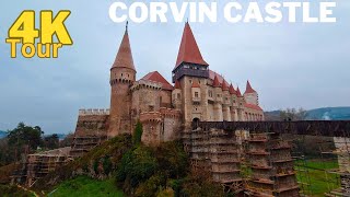 Corvin castle Romania walking tour 4K 60fps [upl. by Llorrac]