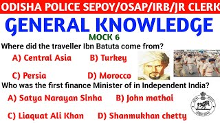 odisha police sepoyosap constableirb gk mock 6 general knowledge mcq ssc gd ssd ltr rrb ntpc [upl. by Akeylah641]