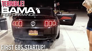 Rough BAMA TUNED E85 startup 2014 Mustang GT [upl. by Carmella]