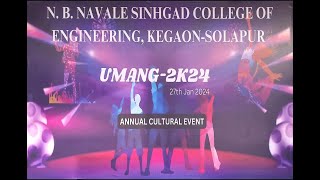 Umang 2k24 at N B Navale Sinhgad College of Engineering Solapur [upl. by Bonns382]