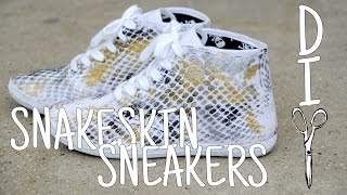 DIWhyNot DIY Snakeskin Sneakers [upl. by Malilliw]