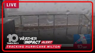 Heavy wind rain seen along St Pete Pier ahead of Hurricane Milton [upl. by Aleece]