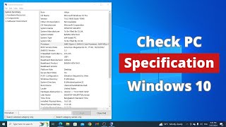 How to Check PC Specification in Windows 10 [upl. by Montagu]