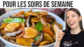 Cuisine Chinoise Pâtes de Riz Sautées au Porc  HOP DANS LE WOK [upl. by Nhguavaj849]