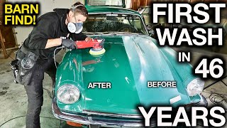 First Wash in 46 Years Triumph GT6 Barn Find Disaster Detail Full Car Cleaning [upl. by Trab]