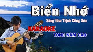 Biển Nhớ  Karaoke Tone Nam  Beat Guitar [upl. by Nekcarb]