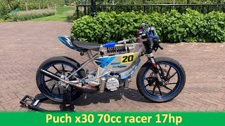 Fast Puch x30 70cc race TRD dyno test [upl. by Aihsema]