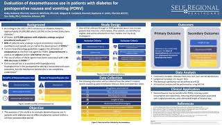 Evaluation of dexamethasone use in patient with diabetes for postoperative nausea and vomiting [upl. by Johna]