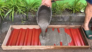 Flower pots craft  Details how to make Flower pots from Cement and Iron tiles [upl. by Rochkind]