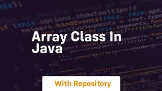 array class in java [upl. by Wales]