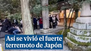 Así se vivió el fuerte terremoto de Japón [upl. by Ennayt]