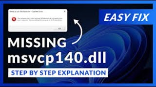 MSVCP140dll Errors The Ultimate Guide to Fixing This Common Windows Issue No Tech Skills Required [upl. by Adnof]