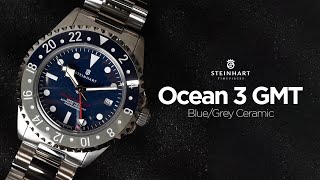 Steinhart Ocean 3 GMT BlueGrey Ceramic  The Perfect Fusion of Style and Functionality [upl. by Nedaj873]