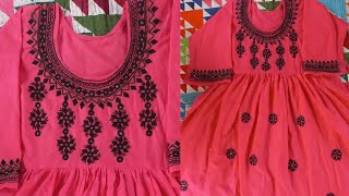 Pink frick with Black Patti work pattidesign pinkfrickfashion dress latest [upl. by Eecyac438]