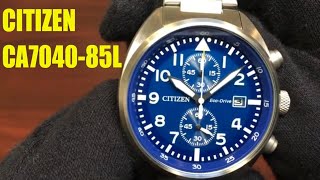 Citizen EcoDrive Solar Blue Dial Chronograph Watch CA704085L [upl. by Kinna]