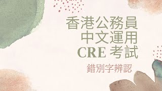 香港公務員中文運用CRE考試  錯別字辨認 Hong Kong Common Recruitment Examination  Use of Chinese [upl. by Mersey588]