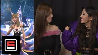 GIDLEs Soyeon Miyeon honored to perform KDA  POPSTARS at Worlds 2018  ESPN Esports [upl. by Lledniw]