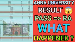 Anna University Pass to Arrear Result 😱  Engineering Pass to RA Result  What Happened🙃resultau [upl. by Arola791]