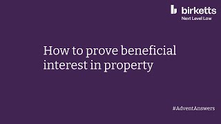 How to prove beneficial interest in property [upl. by Alliuqahs615]