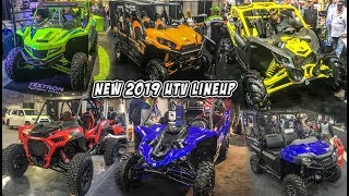 New 2019 SXSUTV Lineup  Reviews  Walkarounds  Polaris Yamaha CanAm Kawasaki Textron Honda [upl. by Wallinga]