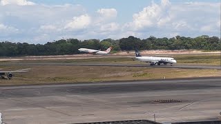 Boeing 737800 PRGUJ takeoff to SantarémEmbraer 195 PRAUP coming from São Gabriel da Cachoeira [upl. by O'Mahony]