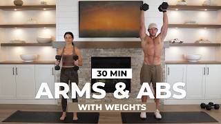 30 Min KILLER Arms amp Abs Workout with Weights  Weekly Routine ☑️ [upl. by Aubrey415]