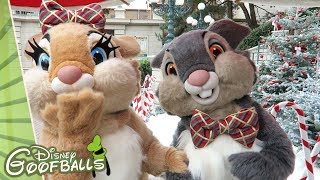 Thumper Miss Bunny Sandy Claws Rémy Emile amp Minnie Meeting  Christmas Disneyland Paris 2018 🎄 [upl. by Fotina830]