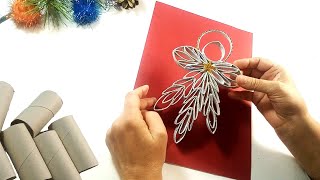 Zobacz jak zamieniłam rolki po papierze w ślicznego aniołka na święta na choinkę 🎄Recykling♻️DIY 👼 [upl. by Antonietta200]