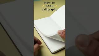 How to FAKE calligraphy with a normal Pen HACK shorts [upl. by Eugenio662]