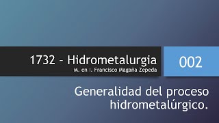 002 Generalidades del proceso hidrometalúrgico [upl. by Dedie]