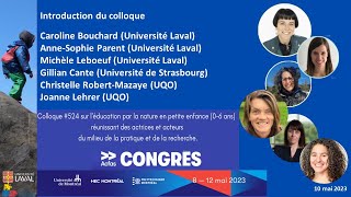 ACFAS 2023  524 Introduction au colloque [upl. by Htide]