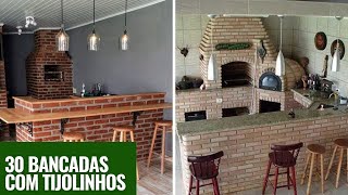 BANCADAS PARA COZINHA FEITAS COM TIJOLINHOS A VISTA [upl. by Payne303]