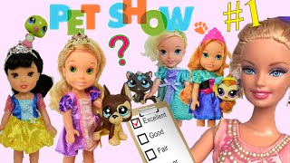 Anna and Elsa Toddlers Disney Princess Palace Pet Show Part 1 Barbie LPS Fun Toys In Action [upl. by Wie]