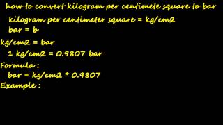 how to convert kgcm2 to bar  pressure converter [upl. by Kelci]