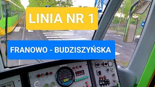 POV Tram Cabview  Linia nr 1  Franowo  Budziszyńska [upl. by Anowahs]