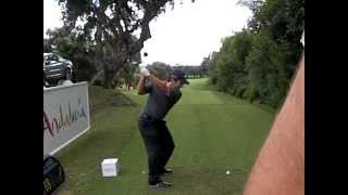 Francesco Molinari Golf Swing in slow motion Down the Line [upl. by Kone]