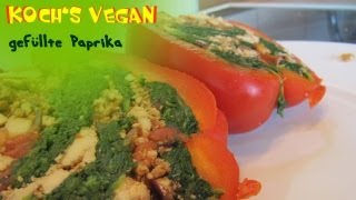 gefüllte Paprika  vegetarisch  vegane Rezepte von Kochs vegan [upl. by Alrad875]