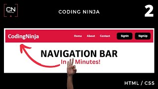 How to Create A Navigation Bar using HTML and CSS  Coding Ninja [upl. by Rustice]