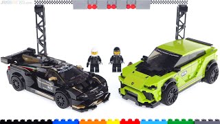 Review LEGO Speed Champions Lamborghini Urus STX amp Huracan Super Trofeo EVO 76899 [upl. by Pittel]