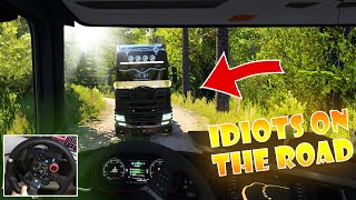 IDIOTS on the road 28  comeback after ban  FUNNY MOMENTS  ETS2MPTruckersMP  Logitech G29 [upl. by Anni]