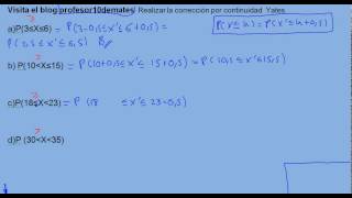 Aproximación de binomial a normal 07 corrección yates continuidad ejercicio [upl. by Norrehs454]