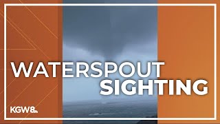 Waterspout spotted off Oregons southern coast near Brookings [upl. by Kcirdorb]