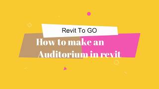 how to make an Auditorium in revit  Time Laps [upl. by Tiertza]