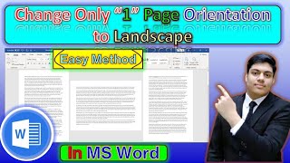 How to Change Only One Page Orientation to Landscape in MS Word With Easy and Simple Method [upl. by Bogart303]