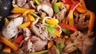 Air Fryer Veggies Sirloin Tip with Bell Peppers Mushrooms amp Onions Cosori Airfryer Cookbook pg 39 [upl. by Wyly609]