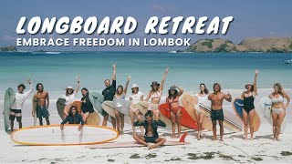 LONGBOARD SURF RETREAT  An epic week of fun in LOMBOK Indonesia [upl. by Goldina]