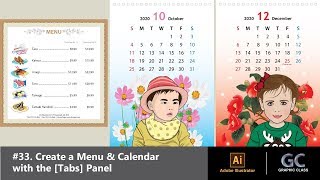 Illustrator Tutorial 33 Create a Menu amp Calendar with the Tabs Panel [upl. by Jerrol617]