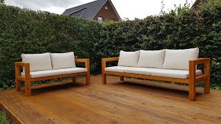 DIY 2Sitzer Gartenbank selber bauen  Homemade Outdoor Sofa [upl. by Karol198]